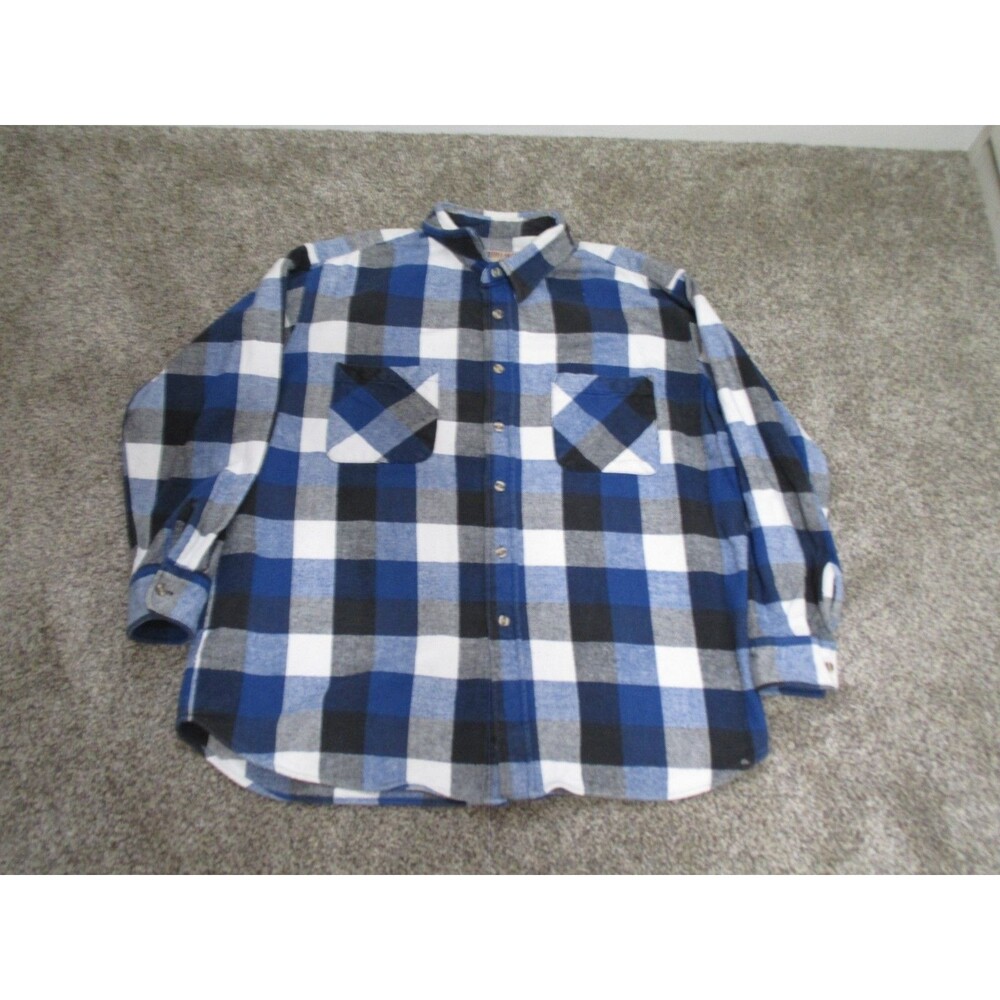 Vintage Big mac Flannel Mens XL workwear plaid blue black white